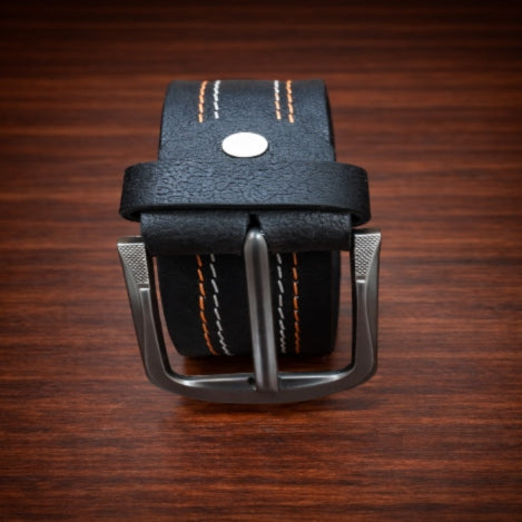 MAROQ - Double-Stitched Prong Buckle Leather Belt - RidgeLine